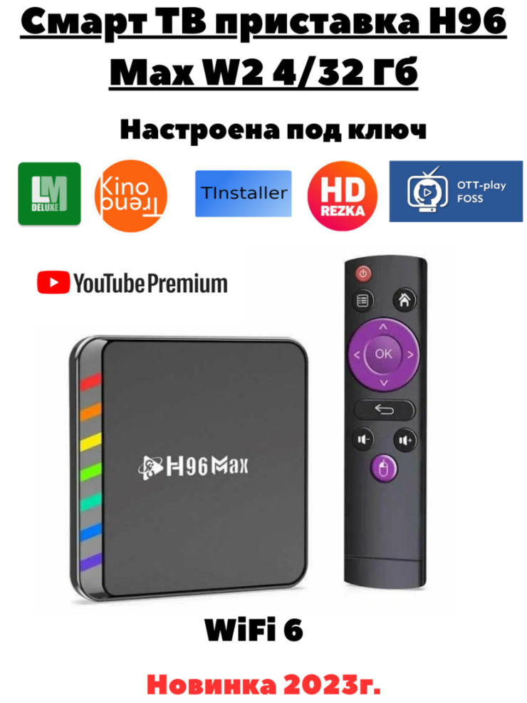 Смарт ТВ приставка H96 Max W2